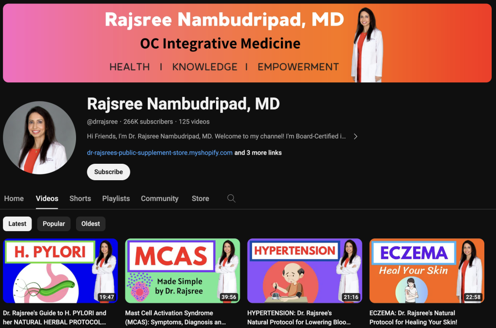 Dr. Rajsree Nambudripad, MD_youtube